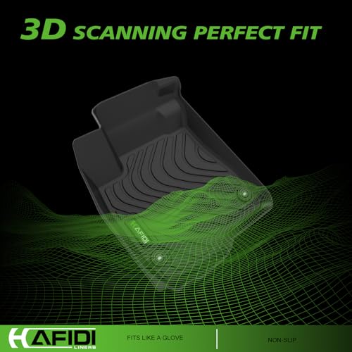 Image of HAFIDI Floor Mats & Cargo Liner Set Fit for 2012-2016 Honda CRV Touring All Weather Protection TPE Anti-Slip Automotive Full Set Floor Liners Custom Accessories - Black