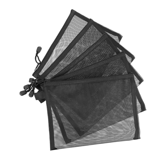 PENIKOKO 15個 メッシュファイルバッグ 収納ポーチ ジッパー付き 耐久ナイロン製 トラベル用化粧品収納 書類や小物の整理に