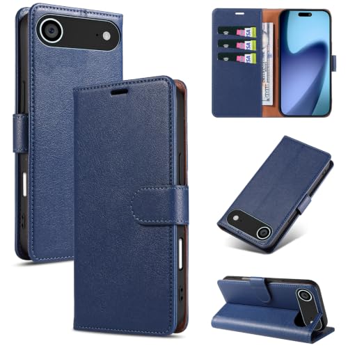 RKINC Wallet Case for iPhone 17 Air, 3 Card Holders, Blue