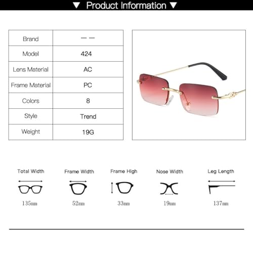 Retro Sunglasses Women Fashion Rimless Gradient Sun Glasses Shades Cutting Lens Ladies Frameless Eyeglasses3
