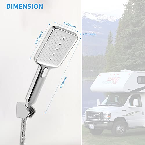 Rv Shower Head With Hose And On Off Switch, Water Saving And High Pressure Shower Head With Hose Guide Ring And Shower Holder For Rv, Camper, Van, Travel Trailer, Motorhome And Boat, White #TOP5