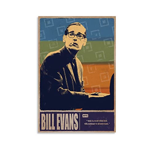 LianTianHong Pianist Bill_Evans Vintage Celebrity Quotes Poster Home Bedroom Office Wall Art Picture Print Decor Painting Poster 12x18inch(30x45cm)