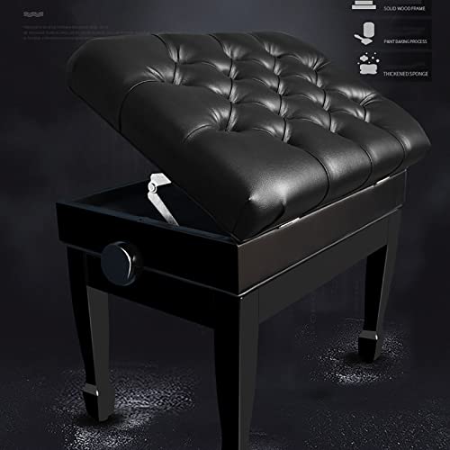 TEmkin Banc de Piano en Bois, Tabouret de Clavier Solo Confortable, Tabouret de Piano de Luxe avec Rangement, 58 x 38 x 49-59 cm, Noir - Les Beatles, Paul McCartney, John Lennon, RIngo Starr, George Harrison TEmkin Banc de Piano en Bois, Tabouret de Clavier Solo Confortable, Tabouret de Piano de Luxe avec Rangement, 58 x 38 x 49-59 cm, Noir – Image 8
