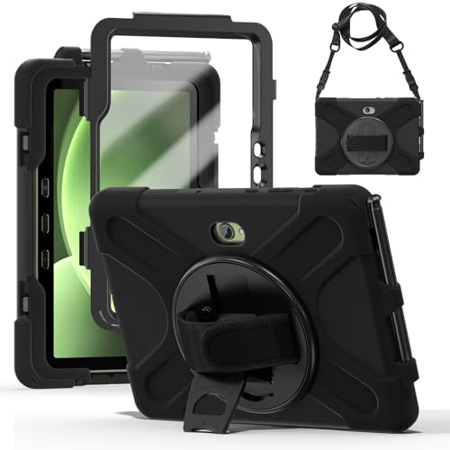 ZenRich Rugged Case for Galaxy Tab Active 5 Pro/Active 4 Pro 10.1-inch,Full-Body Shockproof Protective Case w/ 360 Rotating Kickstand Hand Strap Shoulder Belt