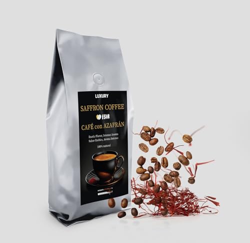 Esir Café con Azafrán en Polvo 200 g – Mezcla Gourmet Premium | Aroma Intenso y Especiado | Ideal para Bebidas Especiales, Postres y Cocina | Bolsa Resellable (200, Azafrán)