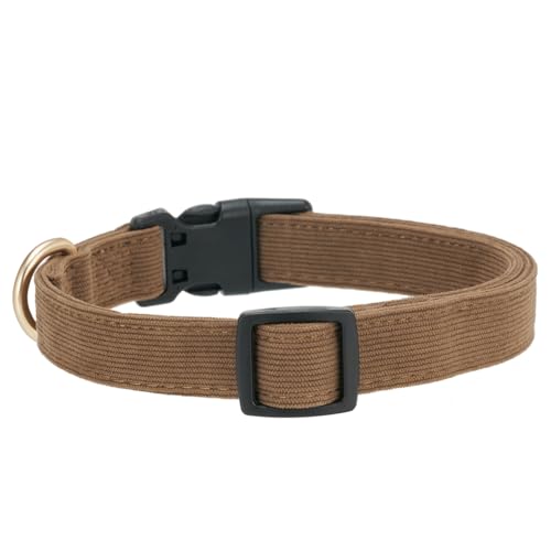Collar para perros pequeño de pana marrón, talla S miniatura 3