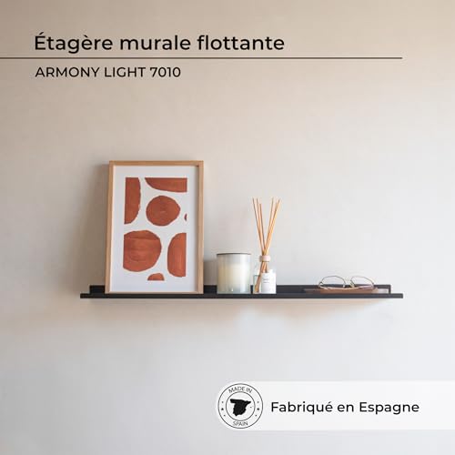 Étagère noire flottante de 70 cm pour optimiser le rangement mural