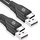 Nylon Gefragt & Hochwertige Qualität : Mit einer getesteten 10000+ Biegelebensdauer ist dieses USB-Ladekabel weitaus zuverlässiger als andere in seiner Preisklasse. Premium Nylon geflochtene Typ c Kabel fügt zusätzliche Haltbarkeit und Tangle frei