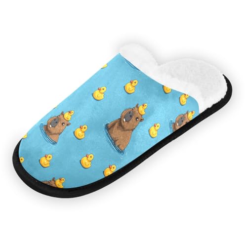 Blue Cute Capibara Slippers For Women Men Soft Memory Foam Non-Slip Animal Winter Indoor House Shoes Travel Slipper2
