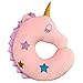 Oreiller de voyage gonflable licorne pour femme, homme, enfant, en velours doux, support de cou pour avion, coussin compact licorne paresseux lama arc-en-ciel ()