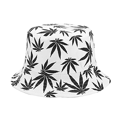 Leaf Print Bucket Hat-Reversible Hat,Hat for Men,Women,for Fisherman,Hip Hop Lovers Bucket Hat (Style 5)