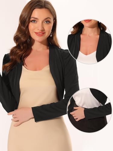Allegra K Elegant Bolero Shrugs for Women's Evening Wedding Long Sleeve Crop Cardigan Open Front Shrug2