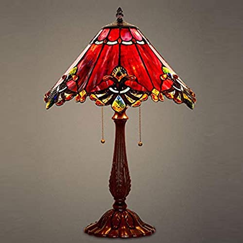 Image of Mission Lamp Shade Replacement Green Red White Tiffany Stained Glass Lampshade Only with Cap Fit for Table Lamp Floor Lamp Reading Desk Lamp Ceiling Pendant Light Chandelier,Red,13in