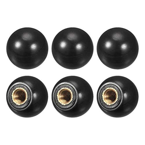 Tool parts 6Pcs Threaded Ball Knobs - M5 Female Thread Thermoset Round Ball Handles - Black