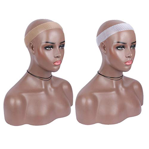 2 Pieces Transparent Silicone Grip Headband For Women,Soft&Comfort Elastic Wig Grip Band to Hold Wigs Frontal Sports and Yoga,(Transparent+Light Brown)