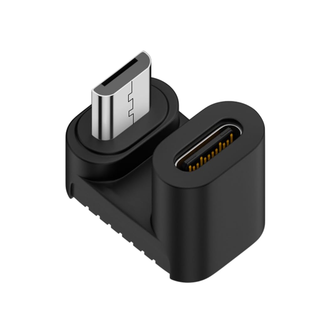 Tsophreniq USB to USB C Adapter 90 Degree USB to Type C Data Transfer Convert Connector for Smartphone Car