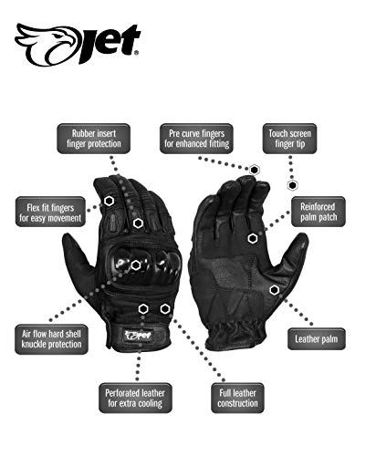 Jet Guanti Moto Pelle Motocross Estate Protezione