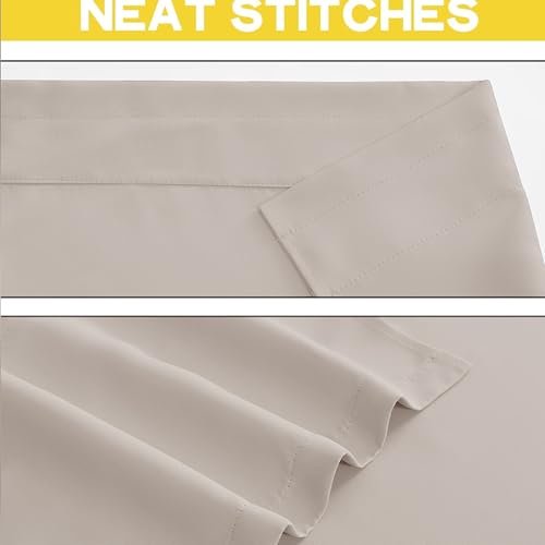 AR Ware Beige Blackout Curtains for Living Room - Eyelet Thermal Insulated Curtains for Bedroom Energy Saving Soundproof Drapes (66 x 54 inches) - Image 5