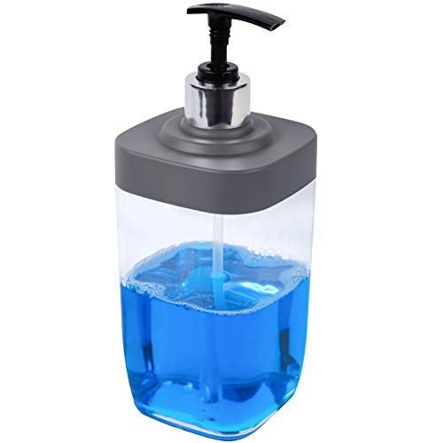 S&T INC. ST Soap Dispenser and Sponge Caddy, 22 Ounces, Matte Grey