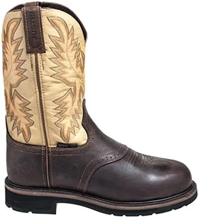 Justin Men's Superintendent Western Work Boot Steel Toe Brown 14 D(M) US | Image 1