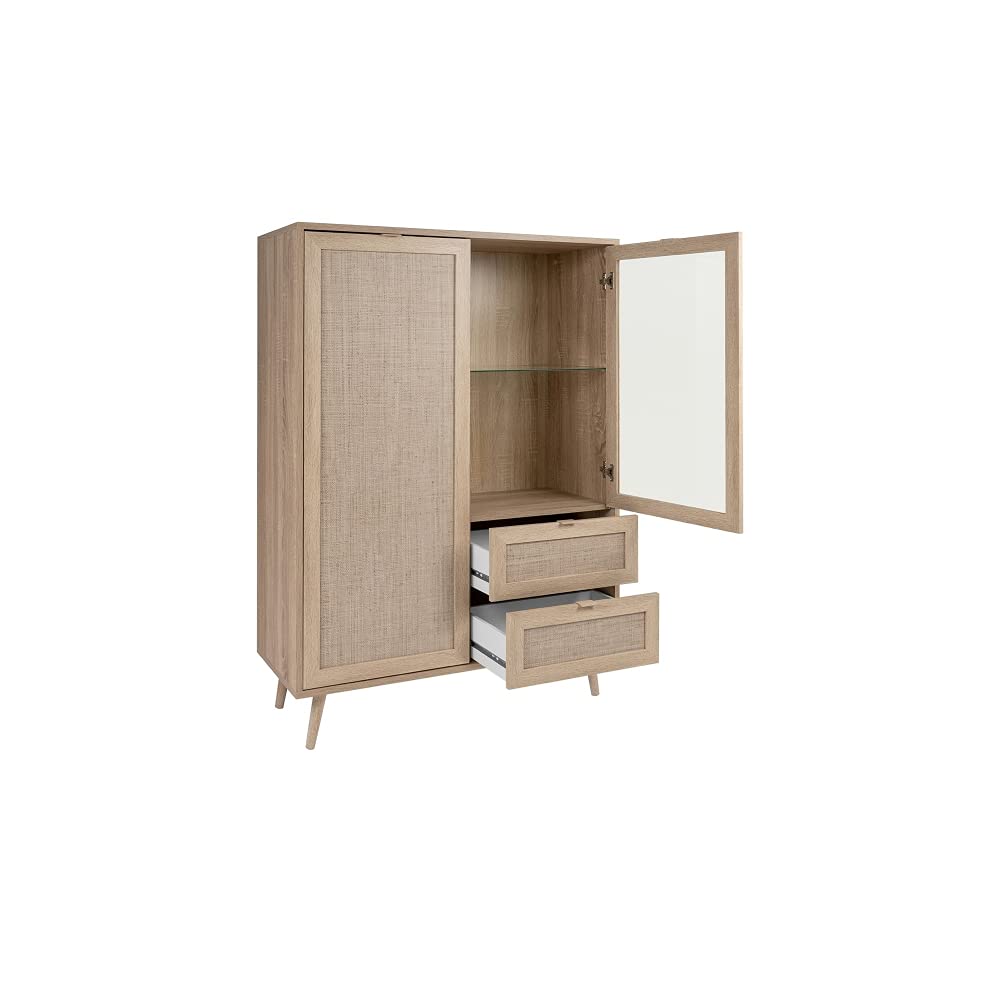 Scrivania Angolare Con Cassettiera Rovere E Bianco Laccato Da Ufficio 140 Cm "Made In Italy Scrivania 87901518