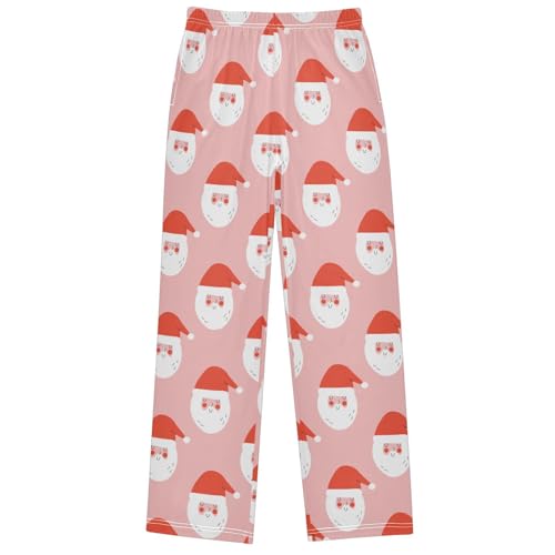 Boy's Lounge Pants Cute Winter Christmas Santa Claus Kids Jogger Pants Elastic Long Bottoms with Pockets 6-14 Years