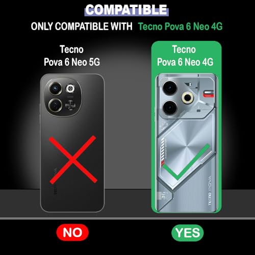 Image of Amazon Brand - Solimo Mobile Cover for Tecno Pova 6 Neo 4G (Soft & Shockproof Back Case with inbuilt Cushioned Edges), Clear