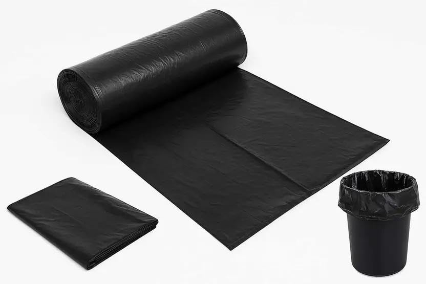Medium Size Black Garbage Bags, Heavy Duty Trash Bags, Roll Pack-image-25