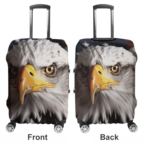 Carry on Luggage Cover America Flag And Eagle Suitcase Covers for Luggages Tsa Approved Travel Luggage Sleeve Protector Elastic Suitcase Protector Anti-Scratch Washable Fits 19-30 Inch Case -M3