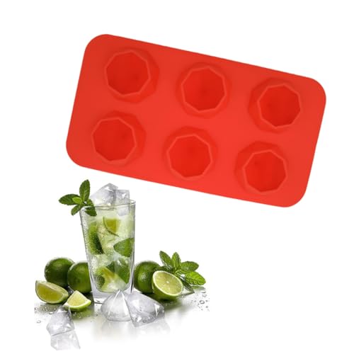 Cubetera de silicona con forma de diamante rojo miniatura 1