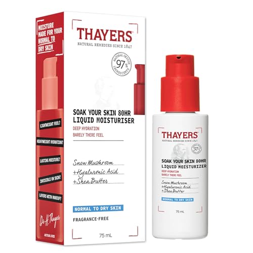 Thayers Soak Your Skin 80HR Liquid Moisturizer, Face Moisturizer with Hyaluronic Acid and Snow Mushroom