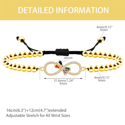 Image of Eternal Shape Butterfly 18k Gold Plated Braided Beaded Bracelets with Zirconia Loyal Heart Bracelet for Women Mom Grandma Sister Best Friends | Mother's Day Birthday Party Christmas Gift YA4729