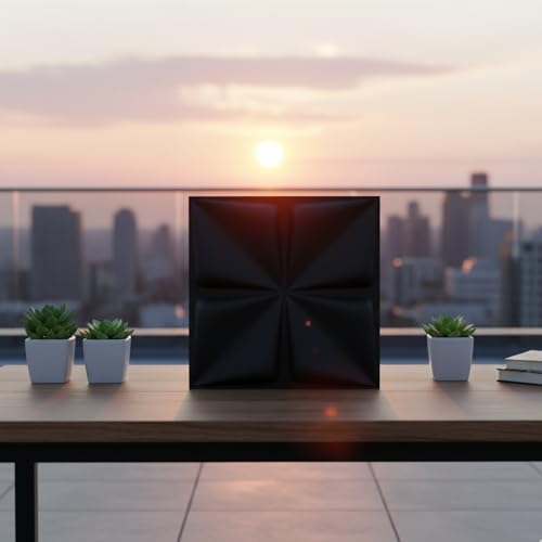 Image of Kayra Decor Wall Panels for Bedroom PVC Bloom Design Black Color 19.7 inch x 19.7 inch (Pack of 40) - Covers 107.80 Sq. Ft.