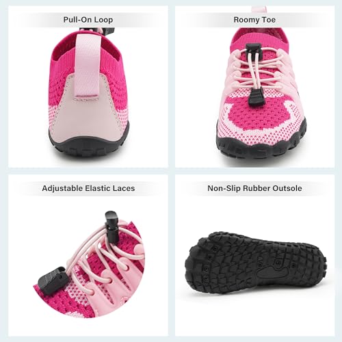 Image of Stelle Water Shoes for Kids Adjustable Laces | Quick Dry Barefoot Non-Slip Shoes with a Roomy Toe Box for Boys and Girls,Beach,Hiking,Toddler to Big Kid