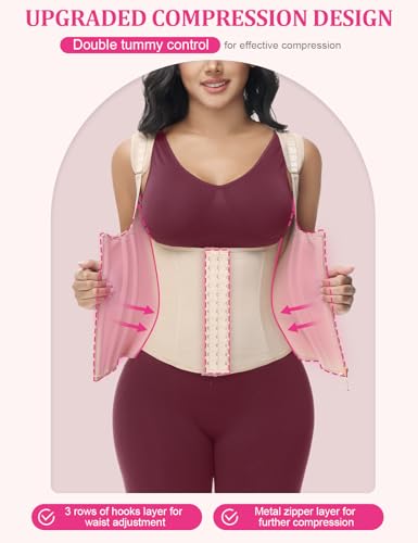 Image of SHAPSHE Waist Trainer for Women, Tummy Control Sports Girdle, Workout Body Shaper with Adjustable Shoulder Strap