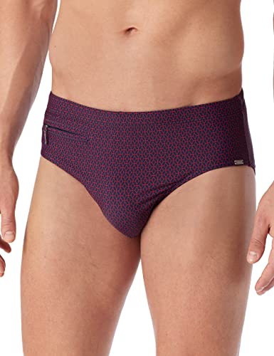 Preisvergleich Produktbild Schiesser Herren Slip Komfort Badehose, Dunkelblau Rot Gemustert, M EU
