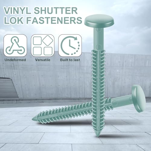 Image of Blulu 18 Pcs 3 Inch Vinyl Shutter Fastener Window Panel Peg Lok Pin Pegs Screws Shutter Spikes Anchor (Wedgwood Blue)