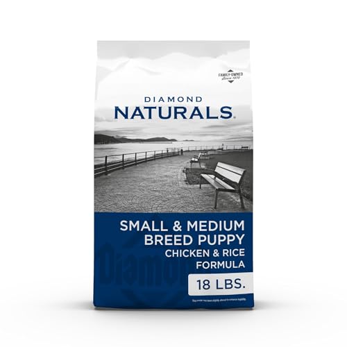 Diamond Naturals Real Meat Small and Medium Breed Puppy Formula Dry Dog Food with Quality Protein, Probiotics and Antioxidants, 18 Pound