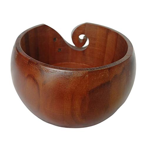 Image of Bamboo Yarn Bowl,Handmade Knitting Bowl Wool Holder,DIY Natural Embroidery Crocheting Storage Accessories for Crochet Home Decor