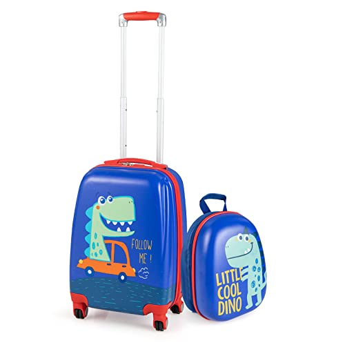 DREAMADE Kinderkoffer Jungen mit Rucksack 18\"+12\", 2 TLG. Kinderkoffer Set, Kindergepäck Trolley, Kindertrolley Jungen & Mädchen, Reisetrolley mit Rollen (Dinosaurier 2, 18 Zoll + 12 Zoll) DREAMADE Kinderkoffer Jungen mit Rucksack 18\"+12\", 2 TLG. Kinderkoffer Set, Kindergepäck Trolley, Kindertrolley Jungen & Mädchen, Reisetrolley mit Rollen (Dinosaurier 2, 18 Zoll + 12 Zoll)