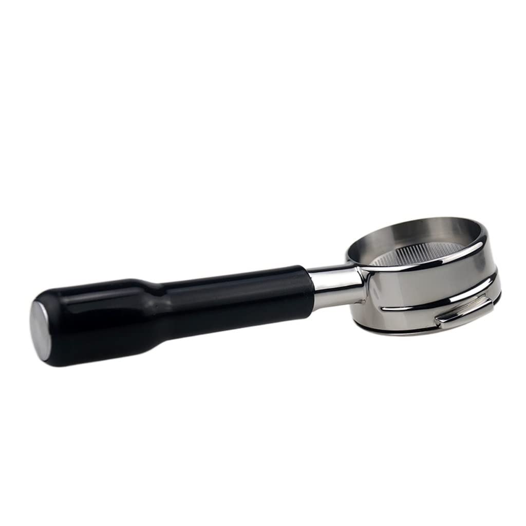 QUNINE Mango Sin Fondo De Café Modificado De Acero Inoxidable De 58 Mm Compatible con Cafetera Mango De Madera Mango De Café (Tamaño : C) (Color : C) (Color : Grey) (Padre)