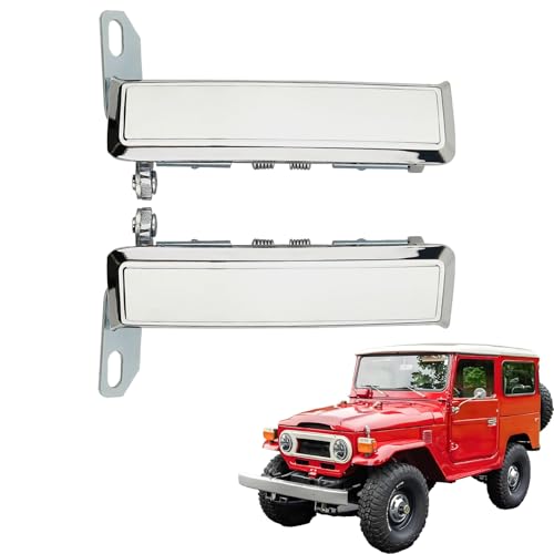 Volinsya 2PCS Exterior Chrome Door Handles Compatible with Toyota Land Cruiser FJ40 BJ40 BJ42 FJ45 HJ45 HJ47 1974-1984,Rustproof Left Right Metal Exterior Door Handles,OE 69210-90300, 69220-90300