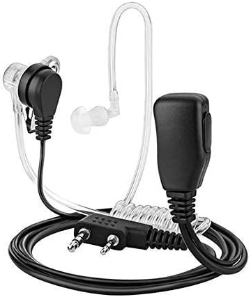Artek Air Acoustic Tube Covert Wired Earpiece Throat Mic Earphone Headset 2-Pin Audio Connector Suitable for Models VU-5R, BF-88S etc