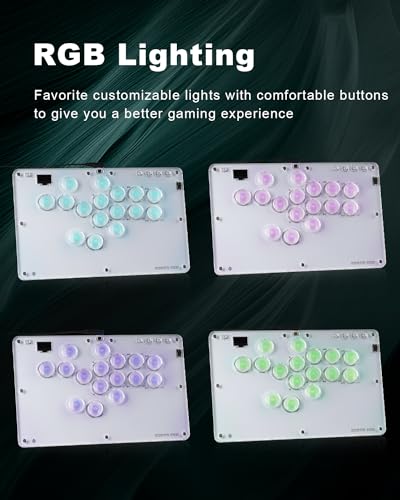 Manette arcade sans levier T16-C Switch PS4 PC Crystal Switch