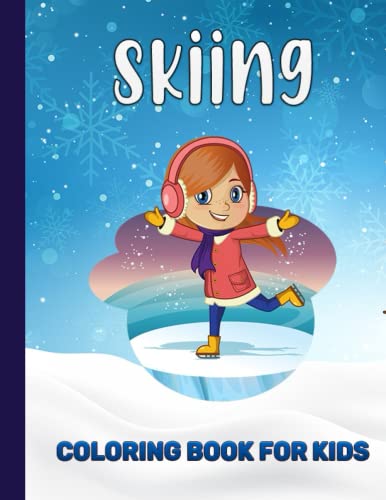 Skiing coloring book for kids