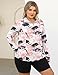 LOMON Womens Plus Size Workout Tops Long Sleeve 1/4 Zip Uv Sun Protection Quick Dry Hiking Athletic Shirts Rash Guard Upf50+ (Pink Leaves,3XL)