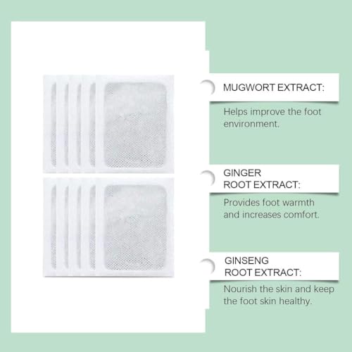 Image of (Pack of 2) Herbal And Gentle Ingredient Foot Pads (20 pieces), Natural Ingredients for Sleep Aid, Pain Relief, Toxin Removal with Bamboo Vinegar Detoxification