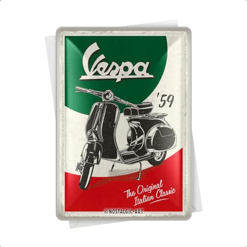 Nostalgic-Art 10316 Carte de vœux rétro Vespa Italian Classic, idée Cadeau pour Les Fans de...