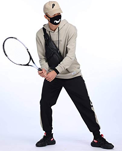 Bullcaptain Cross Body Bags For Men Leather Sling Bag Casual Daypacks Chest Bags Shoulder Bag Travel Hiking Backpacks (Black) #TOP5