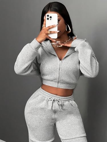 Image of Q - RIOUS Women's Baggy Mid Waisted Lounge Sweat Pants with Drawstring Athletic Flared Joggers with Pockets